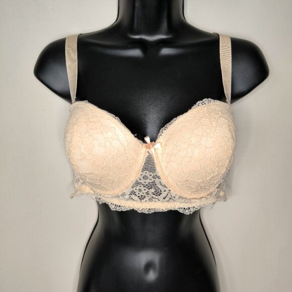 Carisma Lace French Dentelle Style Lightly Padded Glam Sexy Wide Strap Bra 40C - Picture 1 of 6